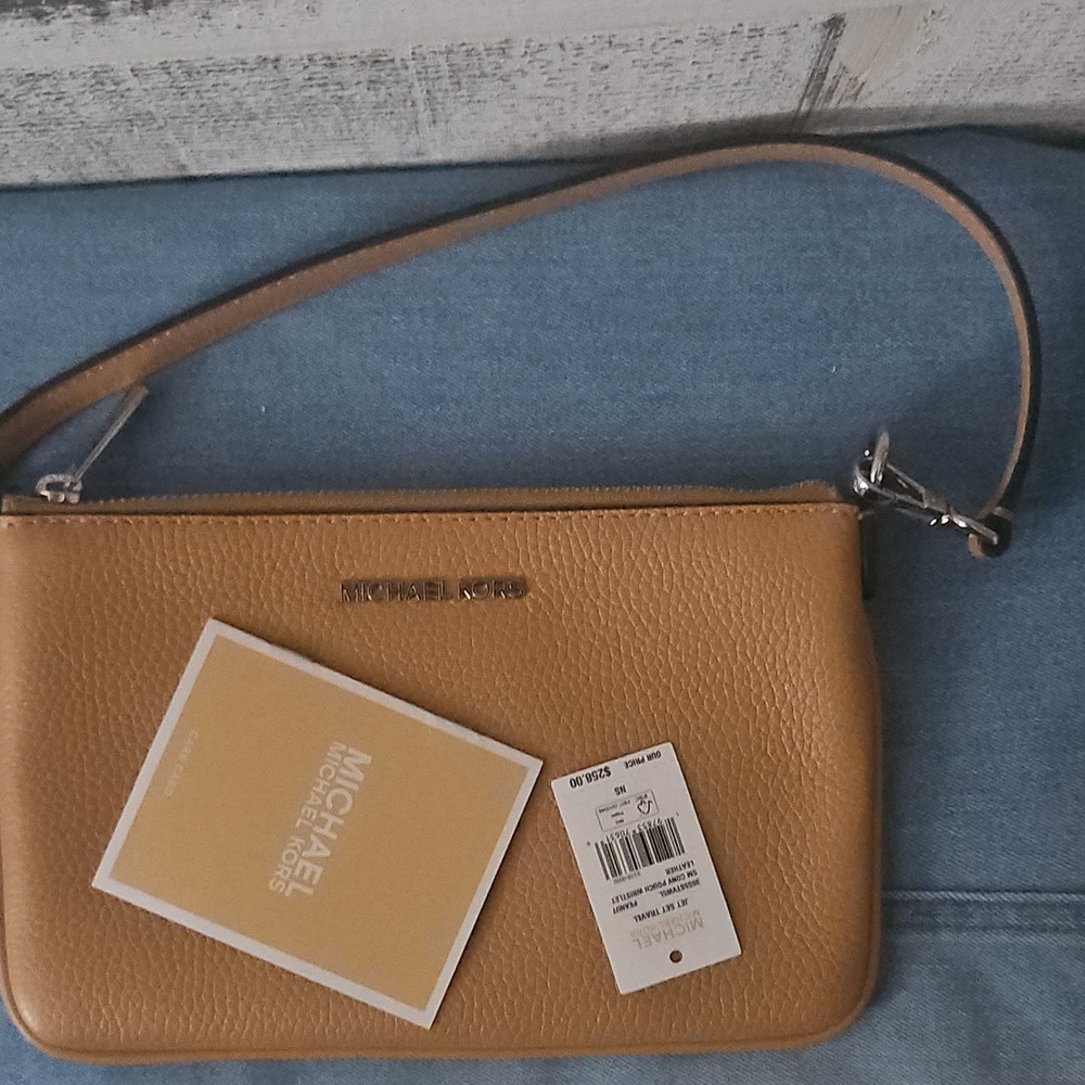 Michael Kors Tan Leather Wristlet